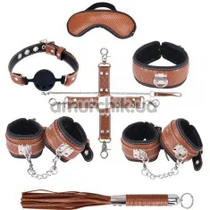 Бондажный набор sLash Snakeskin Bondage Set, коричневый - Фото №1