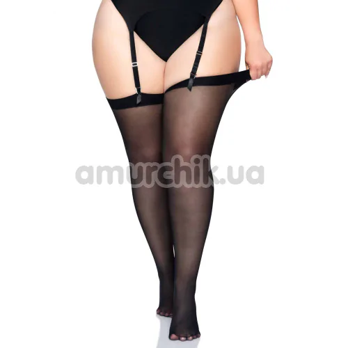 Чулки Leg Avenue Lynn Sheer Backseam Stockings, черные