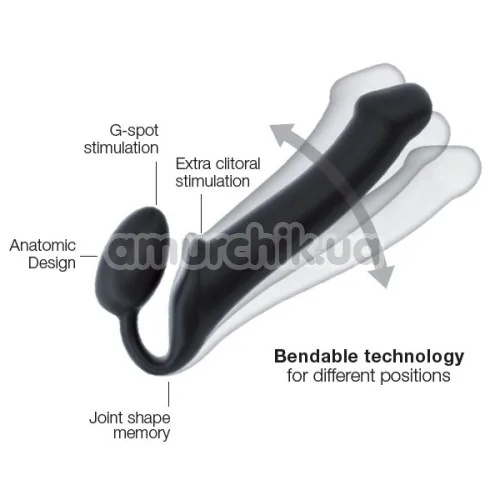 Безремневой страпон Strap-On-Me Silicone Bendable Strap-On M, телесный