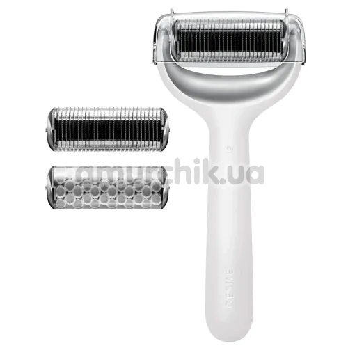 Массажер-роллер для лица и тела с микроиглами Geske MicroNeedle Face & Body Roller 8 in 1, белый - Фото №1