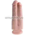 Двойной фаллоимитатор King Cock 7 Two Cocks One Hole, телесный - Фото №1