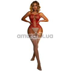 Комбинезон Star Night Gala Net Bodystocking, красно-белый - Фото №1