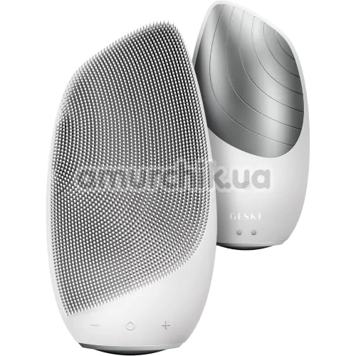 Ультразвуковая щетка для лица Geske Sonic Thermo Facial Brush 6 in 1, белая