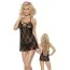 Комплект Mini Dress & String черный: комбинация + трусики-стринги (модель R565010) - Фото №2