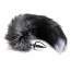 Анальна пробка з чорно-білим хвостиком Alive Anal Pleasure Black And White Fox Tail M, срібна - Фото №1