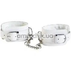 Фиксаторы для рук Theatre Leather Handcuffs, белые - Фото №1
