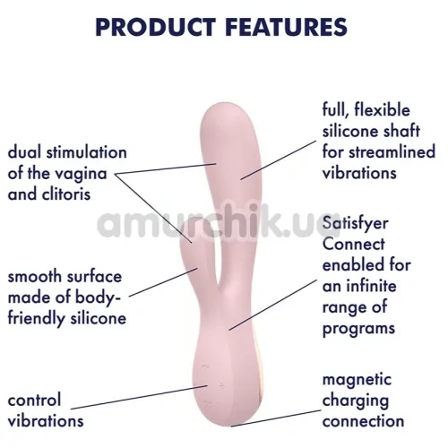 Вибратор Satisfyer Mono Flex, светло-розовый