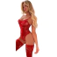 Комплект JSY Sexy Lingerie WW7238, красный: боди + чулки - Фото №2