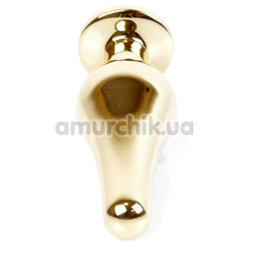 Анальна пробка з прозорим кристалом Boss Series Exclusivity Jewellery Gold Plug, золота