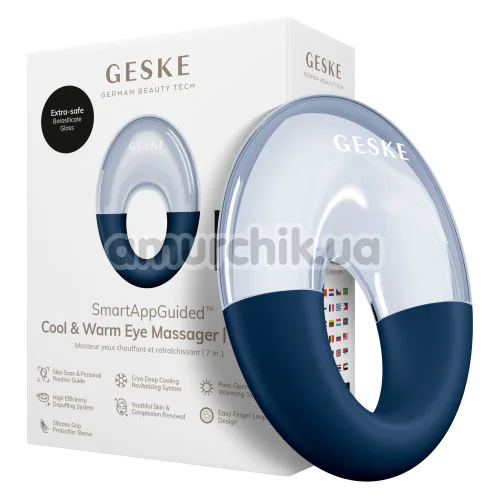 Массажер для глаз Geske Cool & Warm Eye Massager 7 in 1, синий
