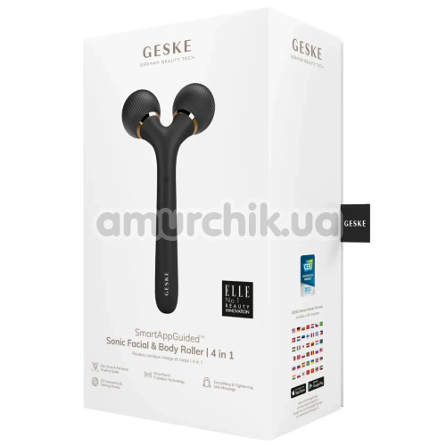 Ультразвуковий масажер Geske Sonic Facial & Body Roller 4 in 1, сірий