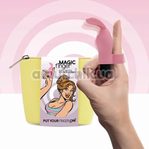Насадка на палець з вібрацією FeelzToys Magic Finger Bunny Vibrator, рожева