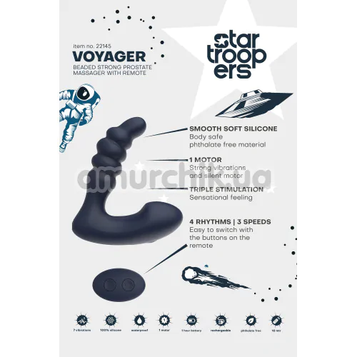 Вибростимулятор простаты Startroopers Voyager, синий