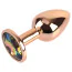 Анальна пробка з райдужним кристалом Matrix Mont Rose Gold Gem Metal Plug S, золота - Фото №2