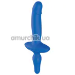 Вібратор з анальною пробкою Kissen Ritter, синій - Фото №1