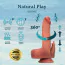 Вібратор з поштовхами, ротацією і підігрівом Natural Play Thrusting Dildo With Swing Motion And Heating D7, тілесний - Фото №14