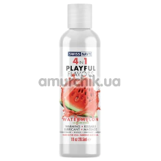 Лубрикант з зігріваючим ефектом Swiss Navy 4 in 1 Playful Flavors Watermelon - кавун, 29.5 мл - Фото №1