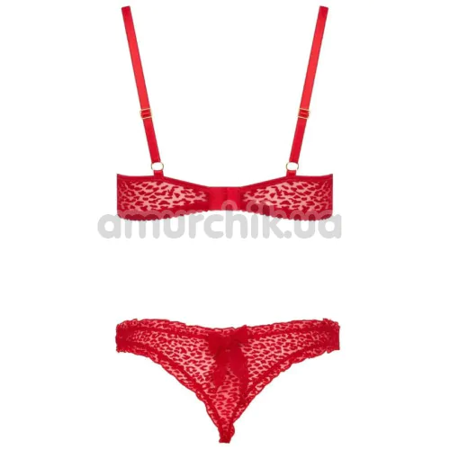 Комплект Passion Free Your Senses Catilla Set, червоний: бюстгальтер + трусики-стрінги