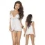 Комплект Babydoll With Open Cups & Open Crotch String белый: комбинация + трусики-стринги (модель 313020) - Фото №2