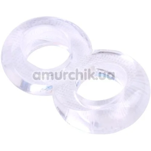 Ерекційне кільце Get Lock Duo Cock 8 Ball Ring, прозоре