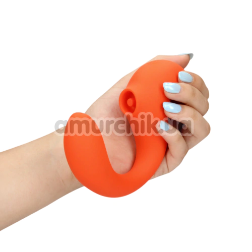 Вібратор з пульсацією Loveline G-Spot Vibrator With Clitoral Pulse Wave, помаранчевий