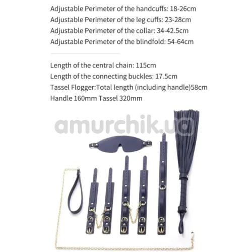 Бондажный набор Roomfun BDSM Kit, синий