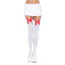 Чулки с красным бантиком Nylon Thigh Highs With Bow, белые