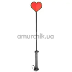 Стек у вигляді сердечка DS Fetish Crop Heart, червоний - Фото №1