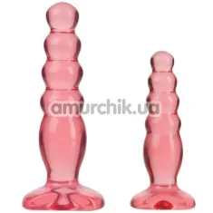 Набор анальных пробок Crystal Jellies Anal Delight Trainer Kit, розовый - Фото №1