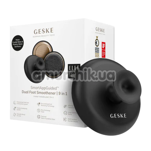 Набор для ухода за стопами Geske Dual Foot Smoothener 9 in 1, черно-золотой