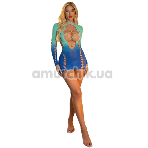 Платье Star Night Sexy Invitation Mini Dress, бирюзово-синее
