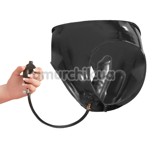 Трусики с фаллоимитаторами LateX Briefs With Inflatable Dildos 2950286, черные