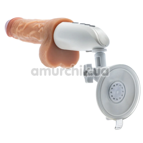 Вибратор с толчками и подогревом Dr. Skin Silicone Dr. Hammer 7, телесный