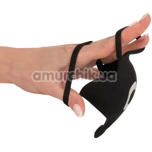 Віброкільце зі стимулятором мошонки Rebel Men's Gear Cock Ring With RC Ball Massager, чорне