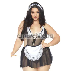 Костюм покоївки Leg Avenue Fantasy French Maid Costume, чорно-білий: сукня + трусики-стрінги + головний убір - Фото №1