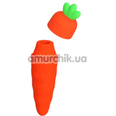 Симулятор орального сексу для жінок з вібрацією Carrot Vibrator, помаранчевий - Фото №1