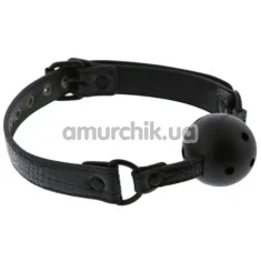 Кляп Blaze Luxury Fetish Ball Gag с дырочками, черный - Фото №1
