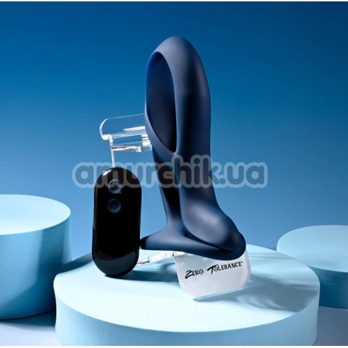 Насадка на пенис с вибрацией Zero Tolerance Big Time, синяя