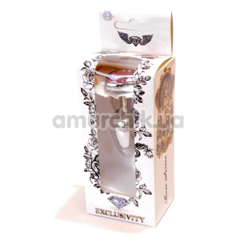 Анальна пробка зі світло-рожевим кристалом Exclusivity Jewellery Silver Heart Plug, срібна