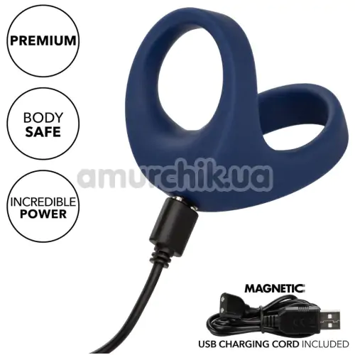 Виброкольцо для члена Viceroy Rechargeable Max Dual Ring, синее