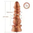 Фаллоимитатор-насадка Hismith Spiral Grain Silicone Dildo Monster Series 8.4, золотой - Фото №8
