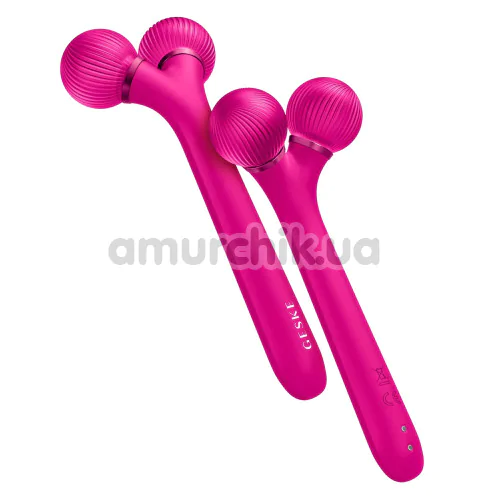 Ультразвуковий масажер для обличчя Geske Sonic Facial Roller 4 in 1, яскраво-рожевий