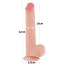 Фаллоимитатор Sliding-Skin Dual Layer Dong 9 с мошонкой, телесный - Фото №6