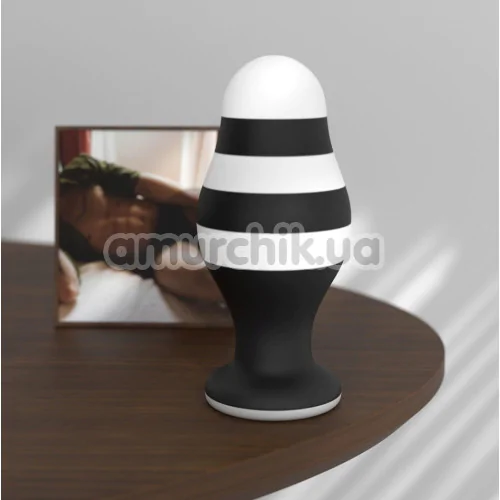 Анальна пробка Love Toy X-Missioner Butt Plug 6.5, чорно-біла