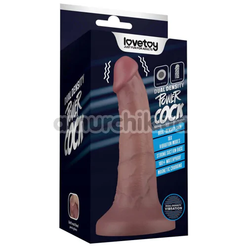 Вібратор Lovetoy Dual Density Power Cock 6, коричневий