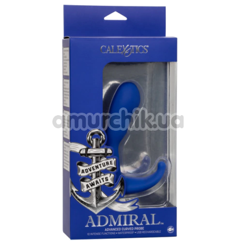 Вибростимулятор простаты Admiral Advanced Curved Probe, синий