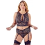 Комплект Cottelli Collection Lingerie 221361314, черный: топ с фиксаторами для рук + трусики с подвязками для чулок - Фото №1