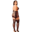 Комплект Star Night Sinful Luxe Diamond Fishnet Set, черный: бюстгальтер + пояс для чулок + перчатки + трусики-стринги + чулки - Фото №6