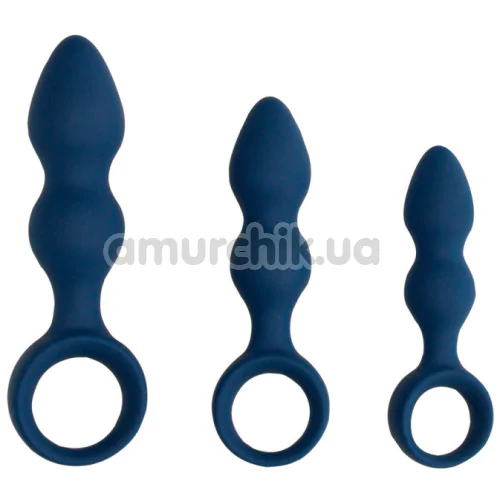 Анальная пробка Loveline Medium Teardrop Shaped Anal Plug, синяя