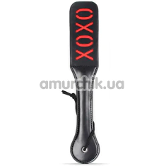 Шльопалка овальна DS Fetish Paddle XOXО, чорна - Фото №1